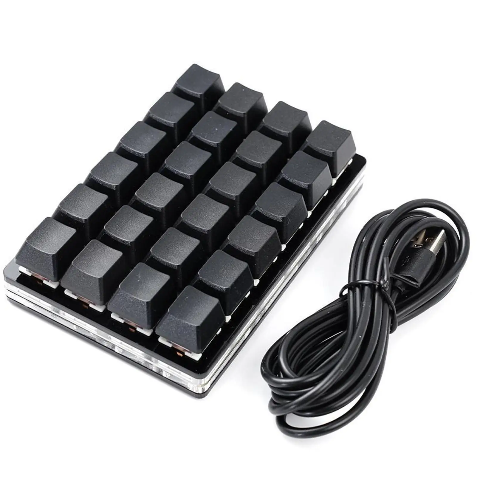thumbnail image 2 of One Handed Mechanical Keyboard Multifunction 6 Key Mini Gaming Keypad Shortcut Programmable Keyboard With Knob(Matte Black Glossy Black 2 of 11