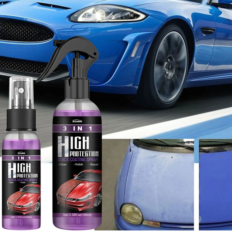 3 In 1 Quick Coating Spray High Protection Car Shield Coating Car Paint  Repair Car Exterior Restorer Ceramic Spray Coating Quick - AliExpress