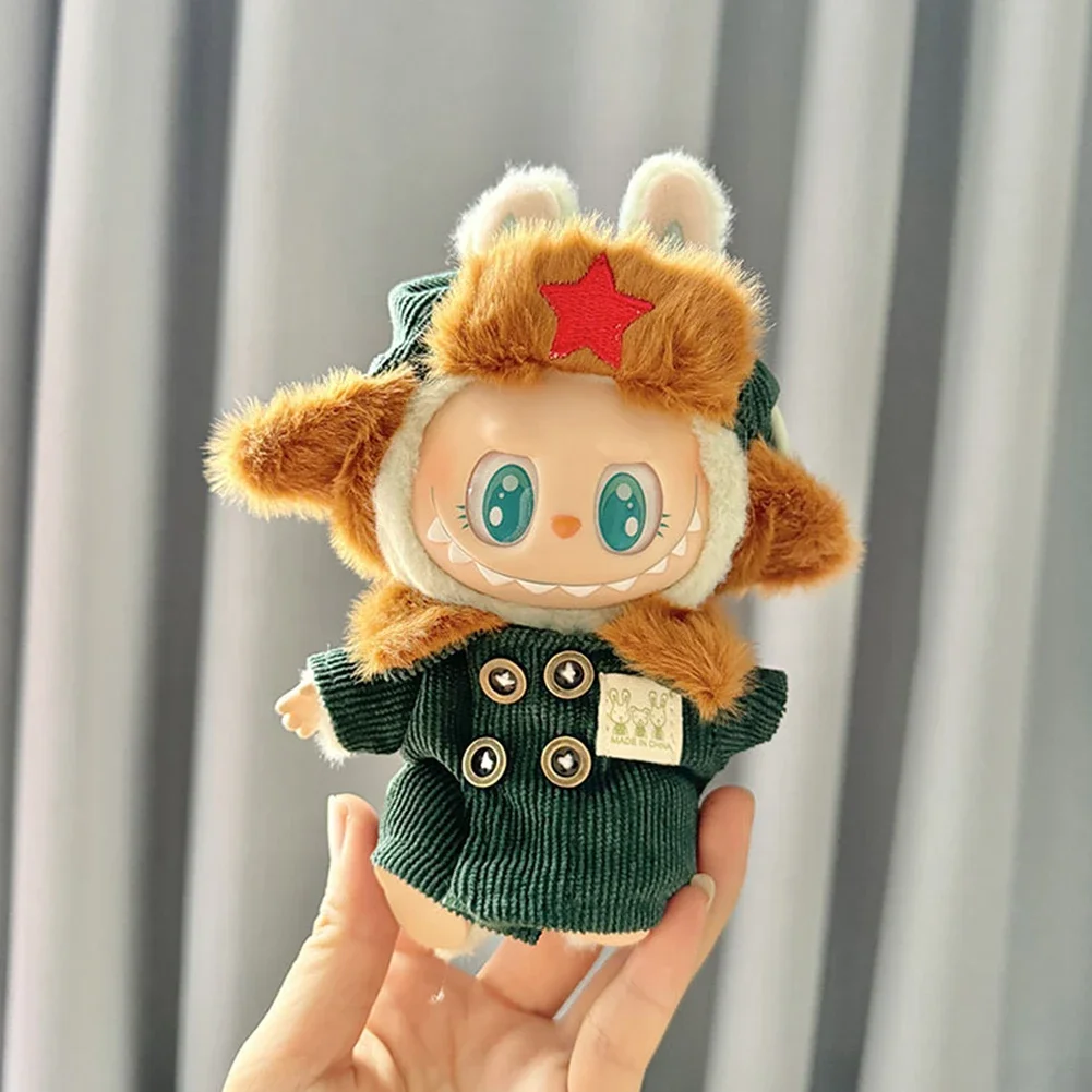 For 17 cm Labubu Clothes Pendant for Labubu Sitting Party Outfit Baby Clothes for Winter Coat Set 1
