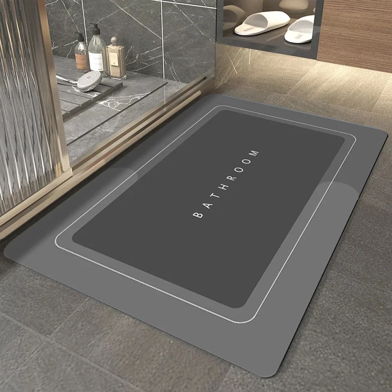 

Super Absorbent Bath Mat Quick Drying Bathroom Rug Non-slip Entrance Doormat Nappa Skin Floor Mats Toilet Carpet Home Decor