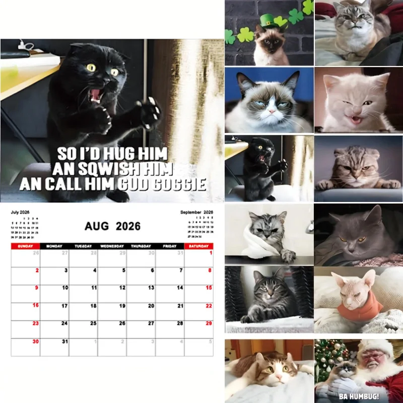 2026 Wall Calendar Thick Material Home Office Decoration Monthly Calendar Lunar Calendar Lightweight and Convenient Tearable