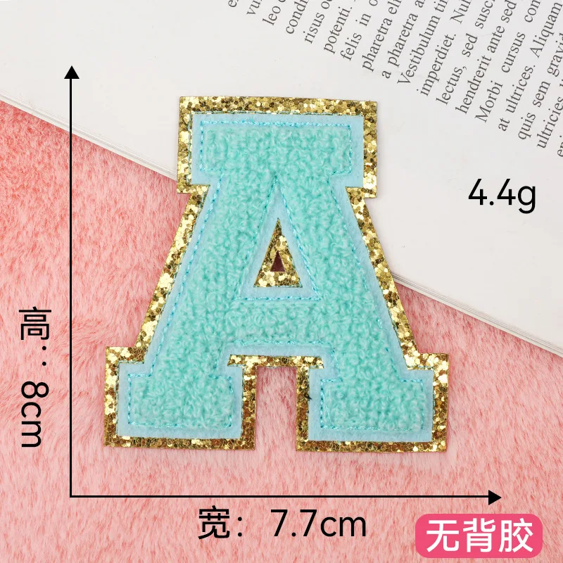 Blue Letter Patch Patches Iron On Sequin Glitter Alphabet Embroidery  Clothes