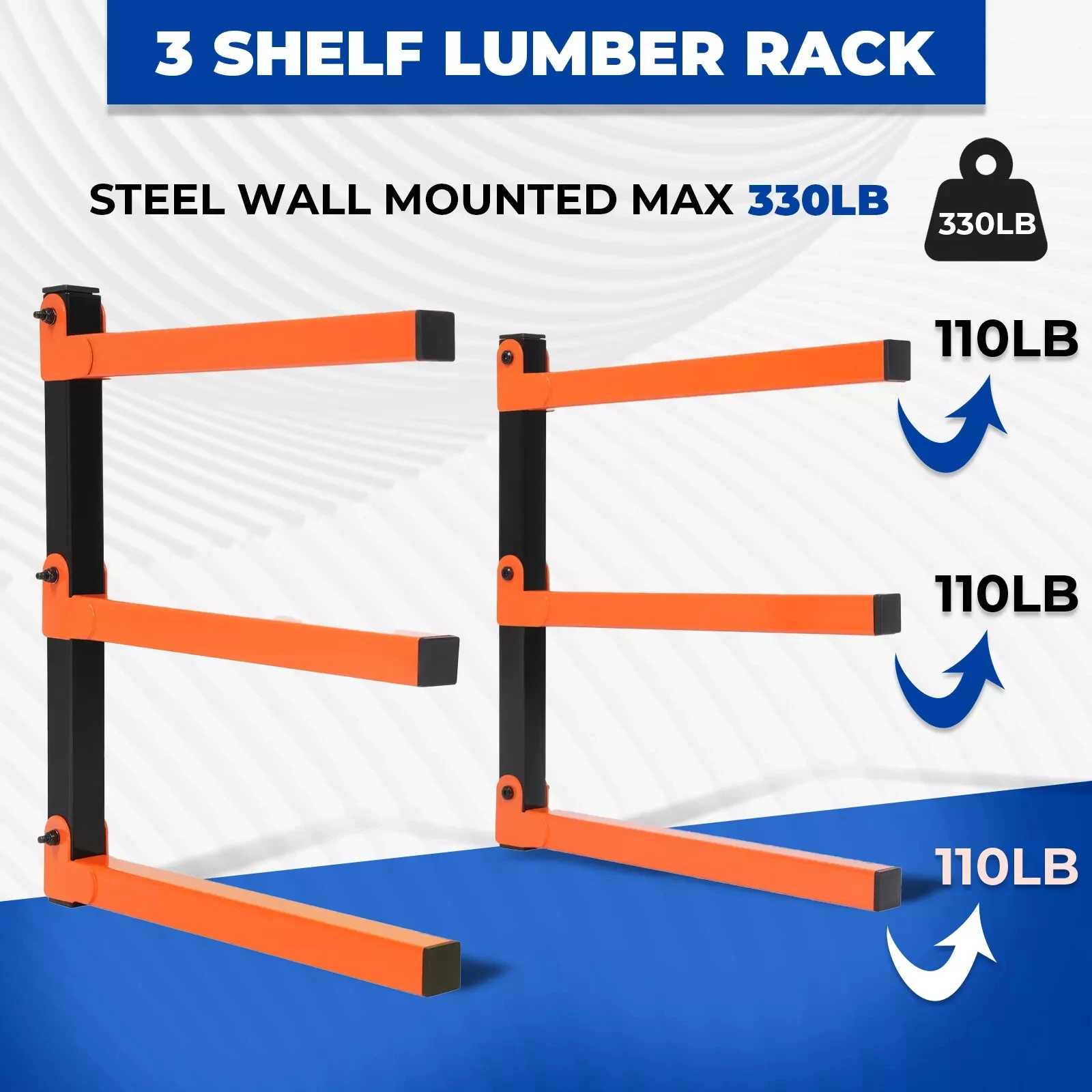 Firewood Rack Lumber Storage Rack Workshop Metal Tool Cabinets Wood Organizer 3-Level Each Shelf Garage Tool Cabinet tool organizer