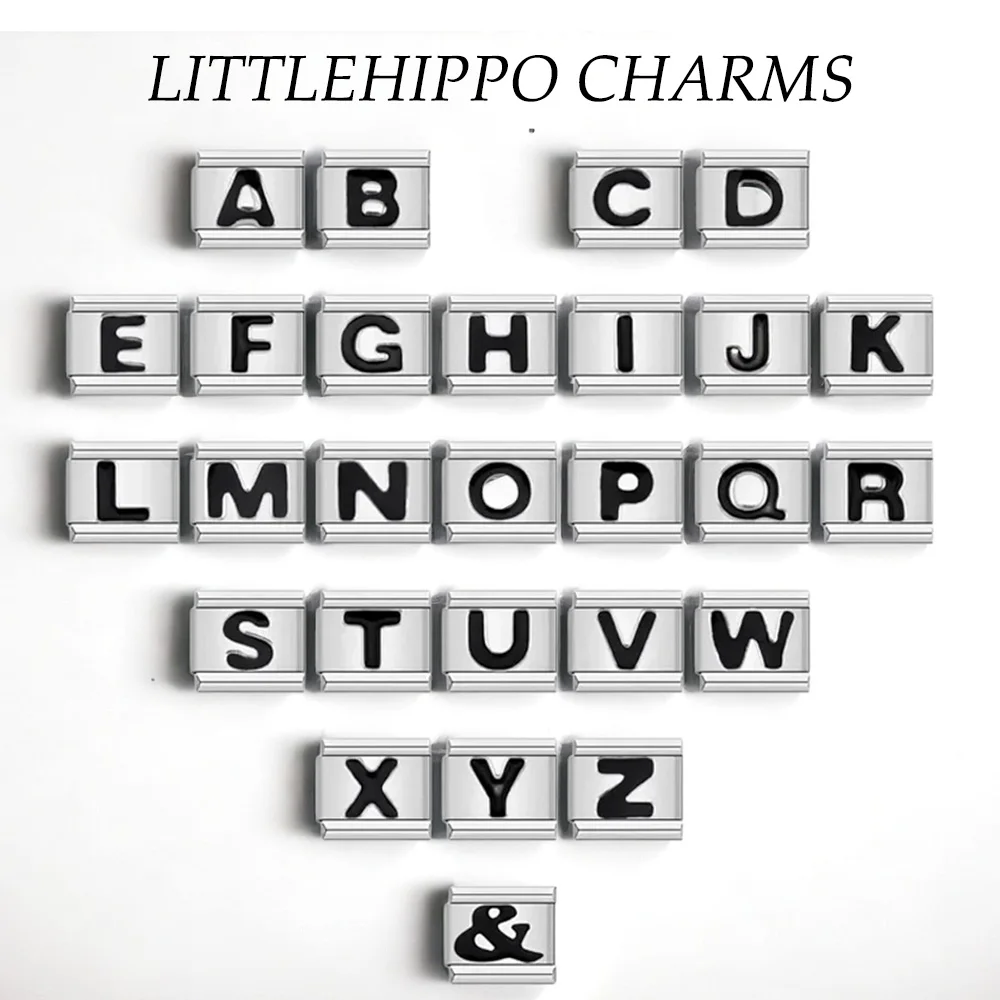 Custom Letter Initial  Silver Italy Charms Bracelet for Women Men Waterproof Stainless Steel Adjustable Graduation Gifts Jewelry