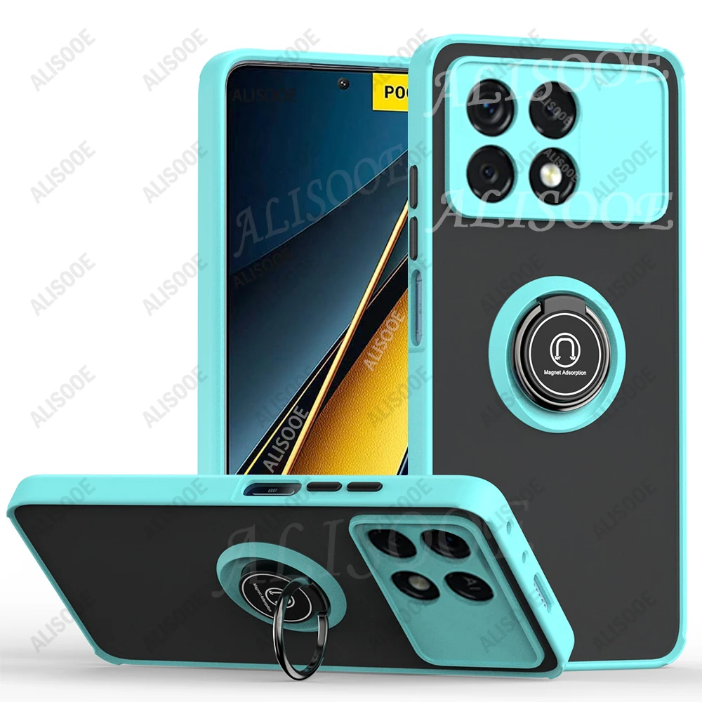 Kickstand Armor Ring Holder Protective Case - Shockproof Cover