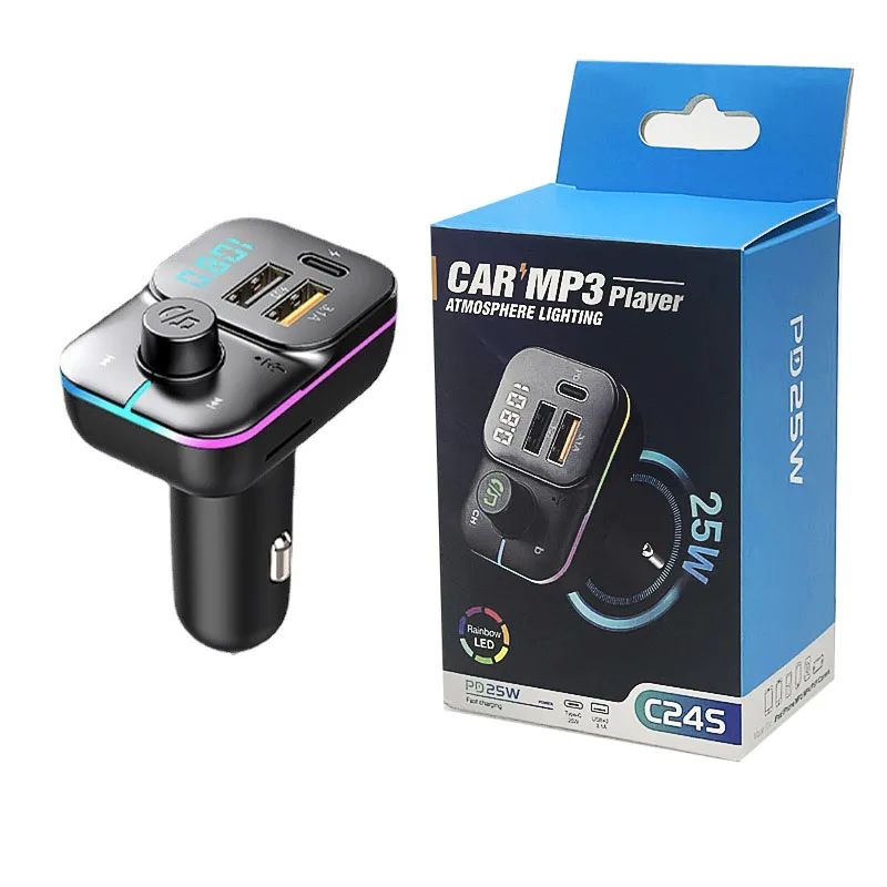 Bluetooth 5.0 FM Transmitter Car Adapter with Type-C PD QC3.0 USB Port Support MP3 Player Handsfree Calling fm transmitter,car mp3 player