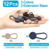 Easy-Adjust 4/12-Pack No-Sew Jean Waist Extenders - Adjustable Pants Button Expanders Adds 1-1.4 Inch Unisex In Khaki/Blue/Black 4