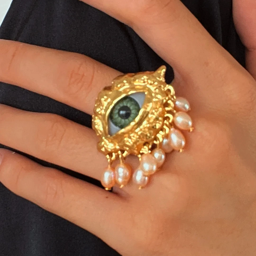 Personality Eyes Stud Earring Devil's Eye Nose Portrait for Women Jewelry Brass European Court Style Retro 6