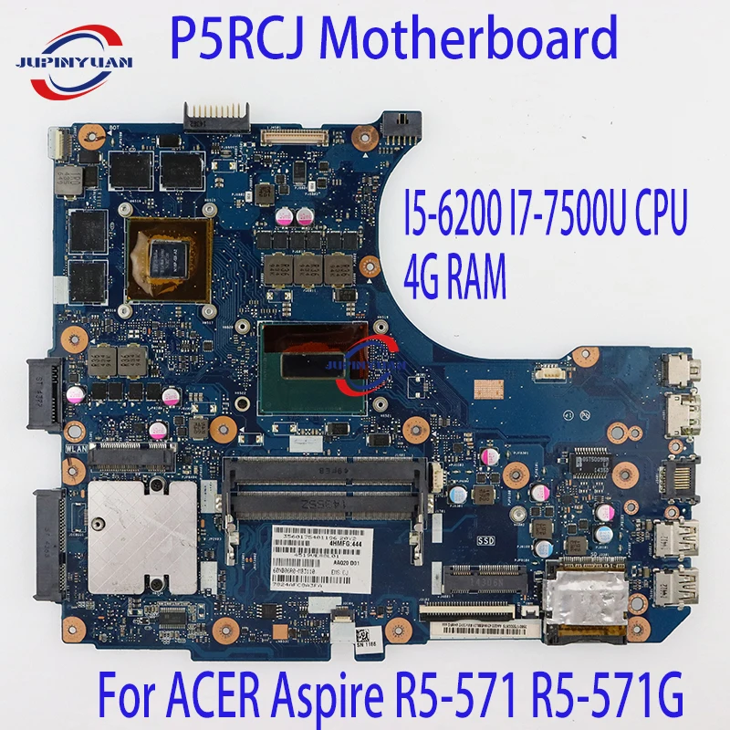 

Suitable For ACER Aspire R5-571 R5-571G Laptop Motherboard P5RCJ with I5-6200 I7-7500U CPU 4G RAM 100% Tested Fully Work