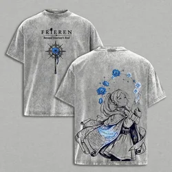 Premium Gothic Harajuku Washed Oversized Anime T - Shirt - Unisex Summer Soft Cotton Tee - XXL (Gray)