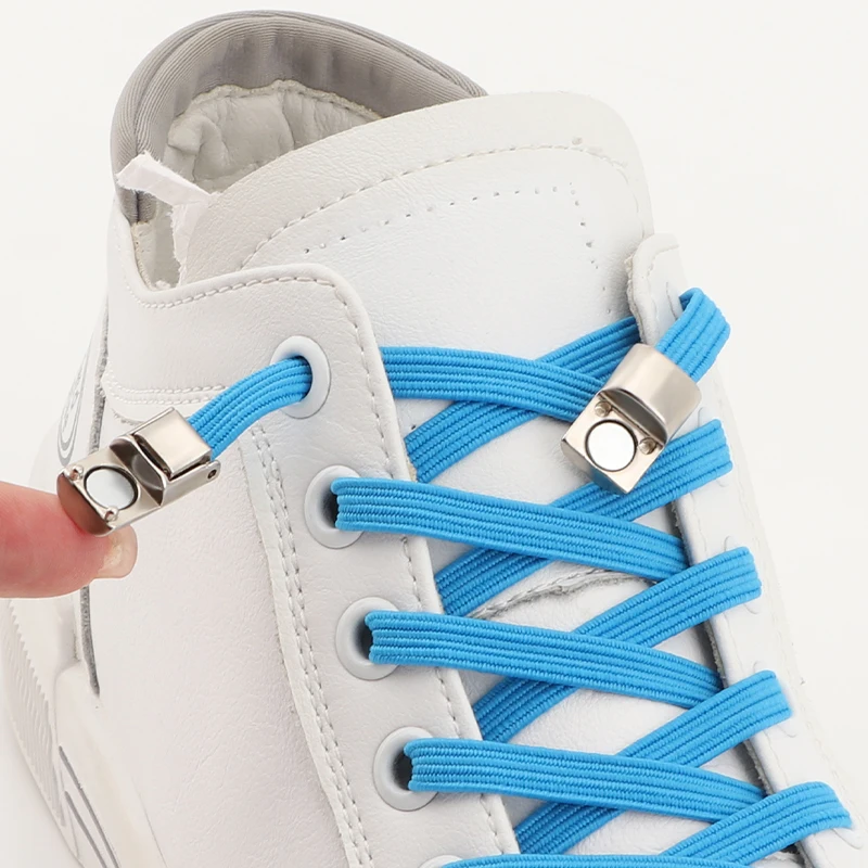 

Elastic Shoelaces Without ties Metal Lock Magnetic Shoe Laces Flat For Sneakers simple installation Lazy Shoelace Rubber band