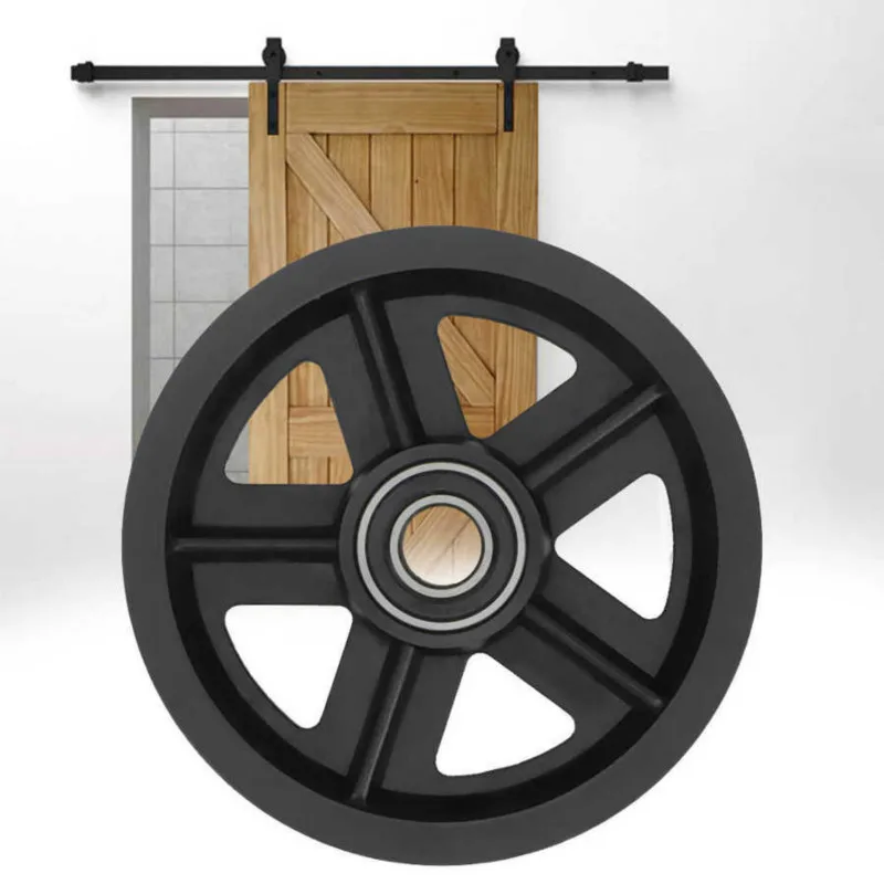 2Pcs Sliding Barn Wood Door Basic Sliding Track Hardware Roller Wheel Pulley US 