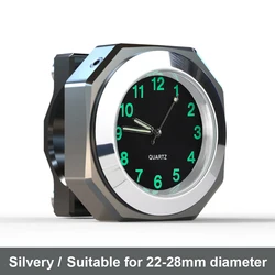 Premium Waterproof Aluminum Handlebar Clock (Silver)