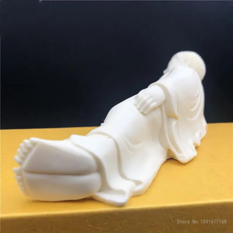 Creative Sakyamuni Amitabha Buddha Ornaments, Home Geomantic Programs, Crafts to Protect Peace, Ivory Crouching, 1Pc