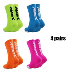 Breathable Unisex Athletic Socks - Set of 4 Pairs for Cycling, Running, and Sports (10)