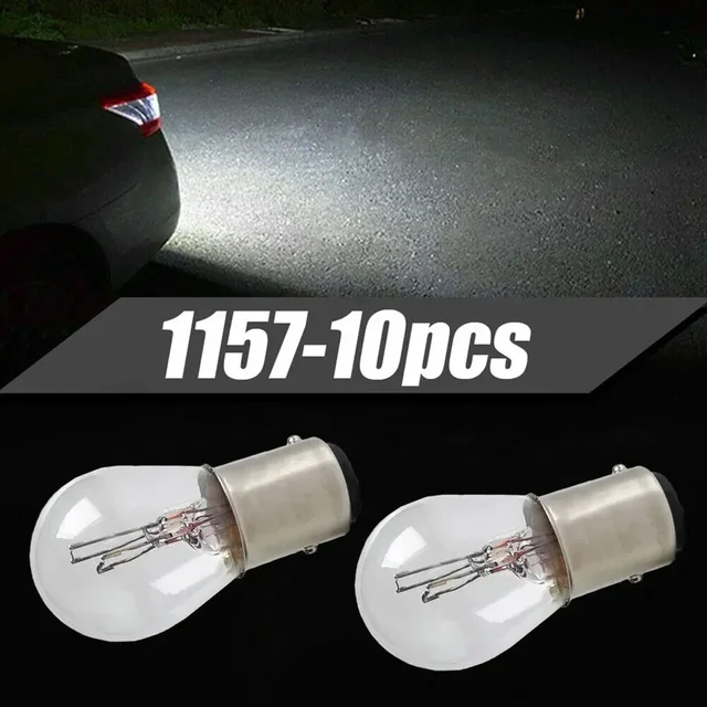 10pcs 1157 Light Bulb Auto Car Brake Stop Signal Turn Reverse Tail Lamp S25 12V Truck Motorcycle Battery Car Brake Lights Bulb 2