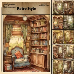 5Pcs/pack Vintage Cabin Papers Pack for Scrapbooking Background Decoration Building Patterned Material Paper DIY Card Making New