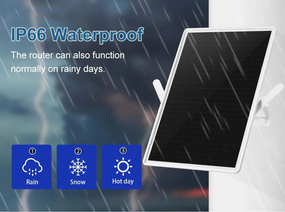 15W 4G SIM Card Solar Router With Solar Panel Built-in 20000mAH Battery Router 2