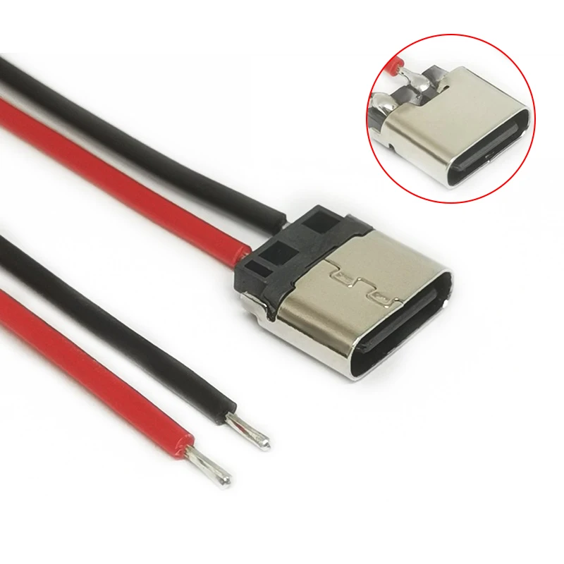 5pcs/Lot USB Type-C 2P Welding Wire Female Connector Cable 3A 20V For Mobile Phone Charging 8pin 24pin Male Plug With PCB Board