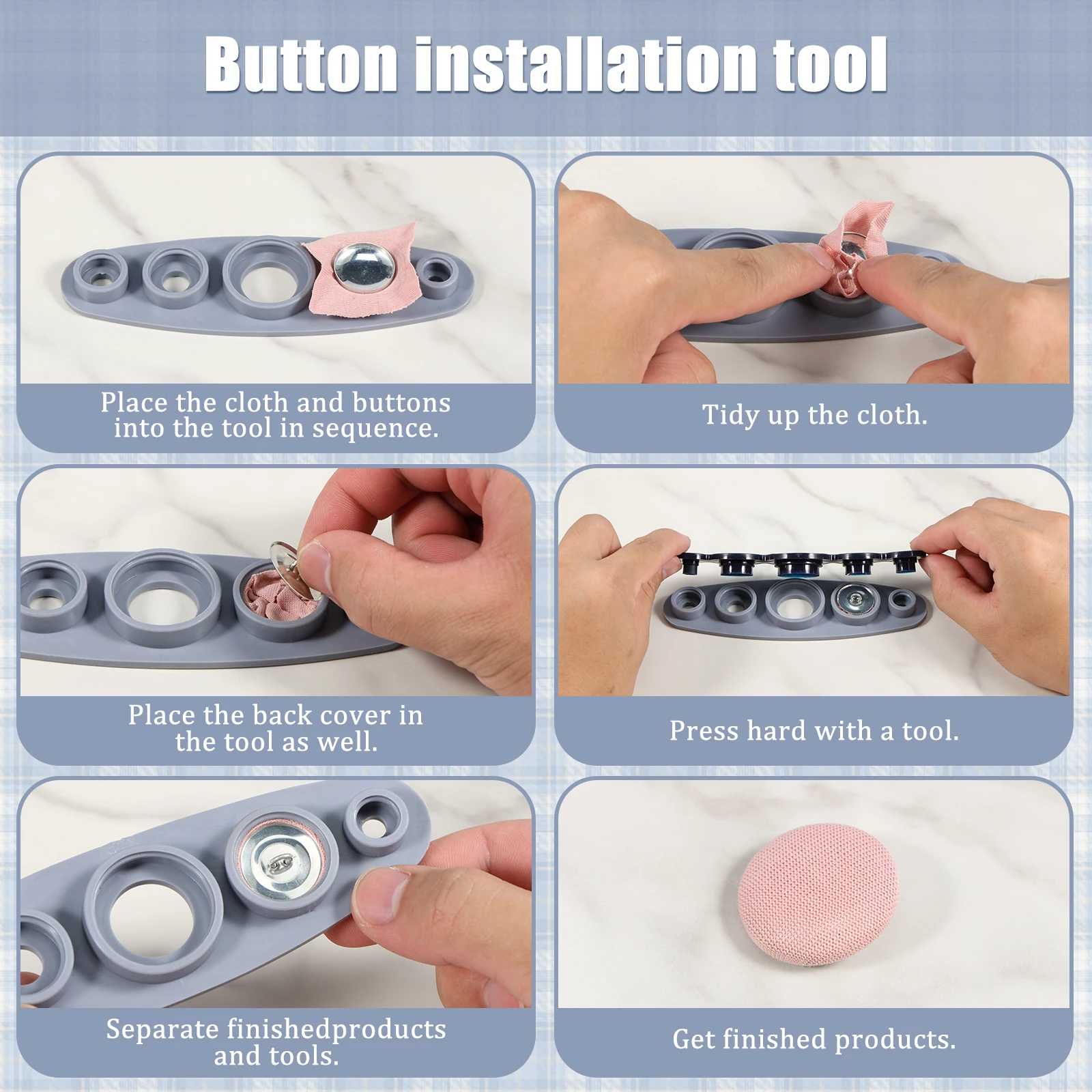 100 Sets Cover Buttons Kit With Tools Size Buttons To Cover Self Cover Buttons DIY Fabric Cloth Cover Buttons 4