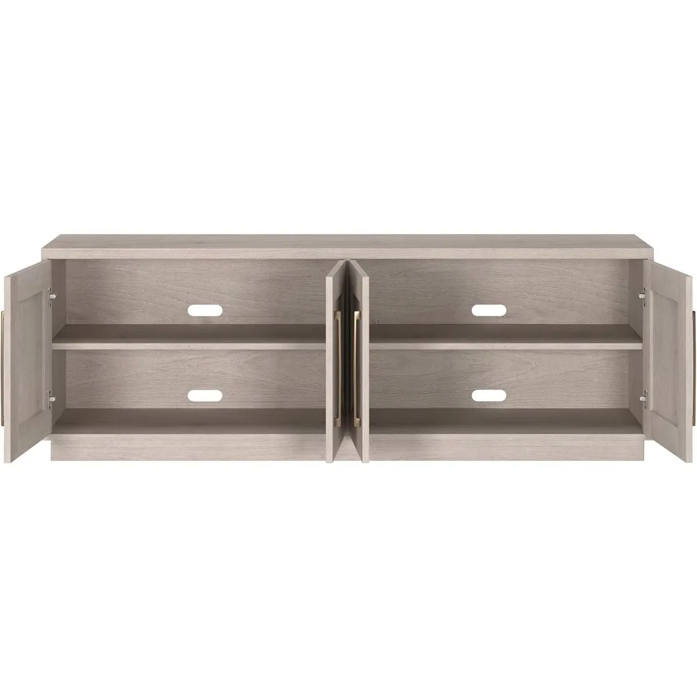 Rectangular TV Stand for TV's up to 75" in Alder White, for Home, Living Room, Bedroom, Entertainment Room, Office 3