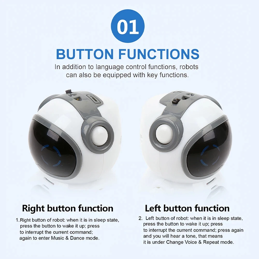 Pocket Emo Robot Talking Interactive Dialogue Voice Recognition Record Singing Dancing Telling Story Mini Robot Toy 3