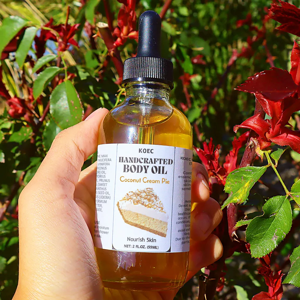 Coconut Cream Pie Body Oil Sooth Dry Skin Lighten Fine Lines Face Massage Oil Nourishe Hair Removes Frizz Hair Care Firming