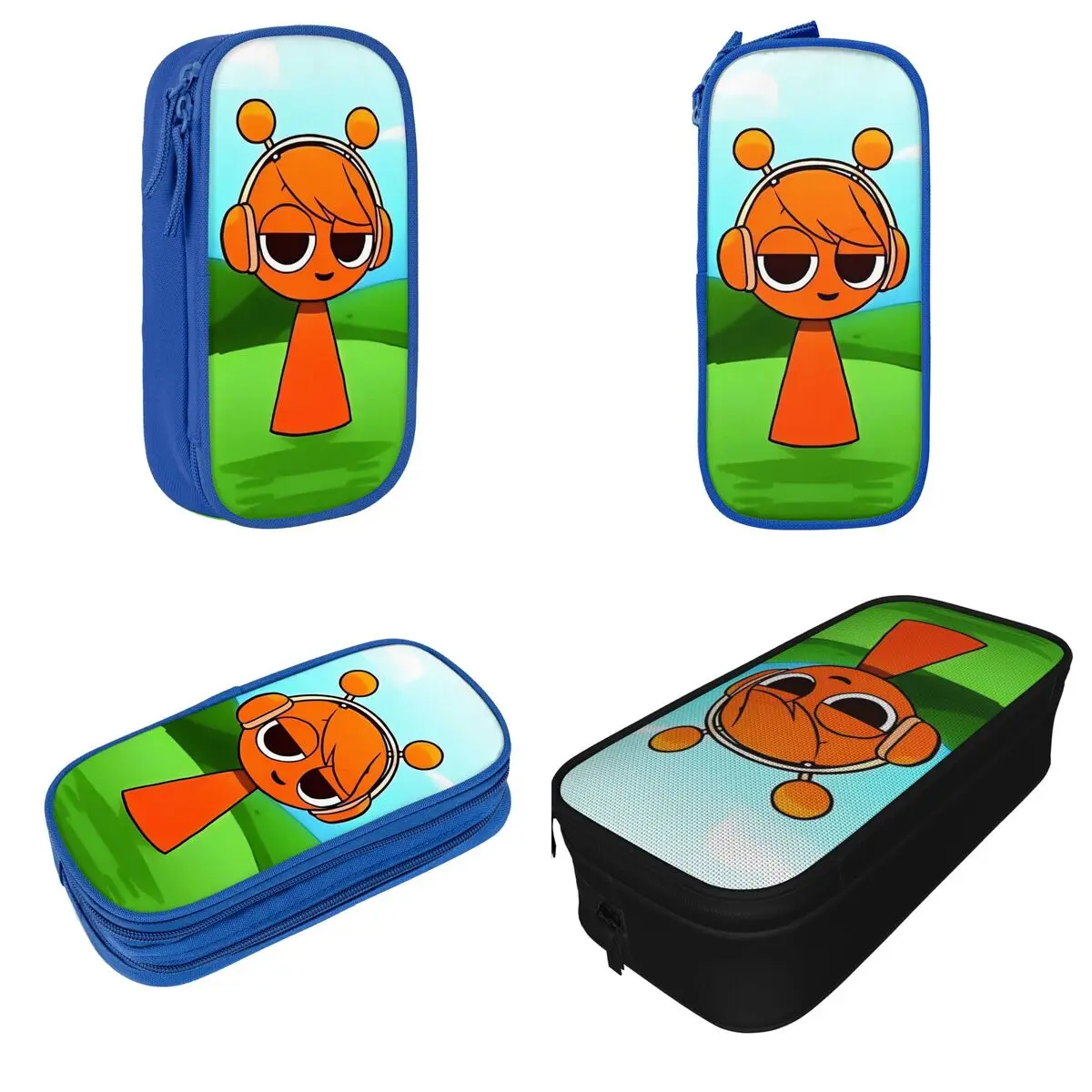 Pencil Cases Lovely Games Sprunki Incredibox Cartoon Pouch Pen Kids Large Storage Bags School Supplies Zipper