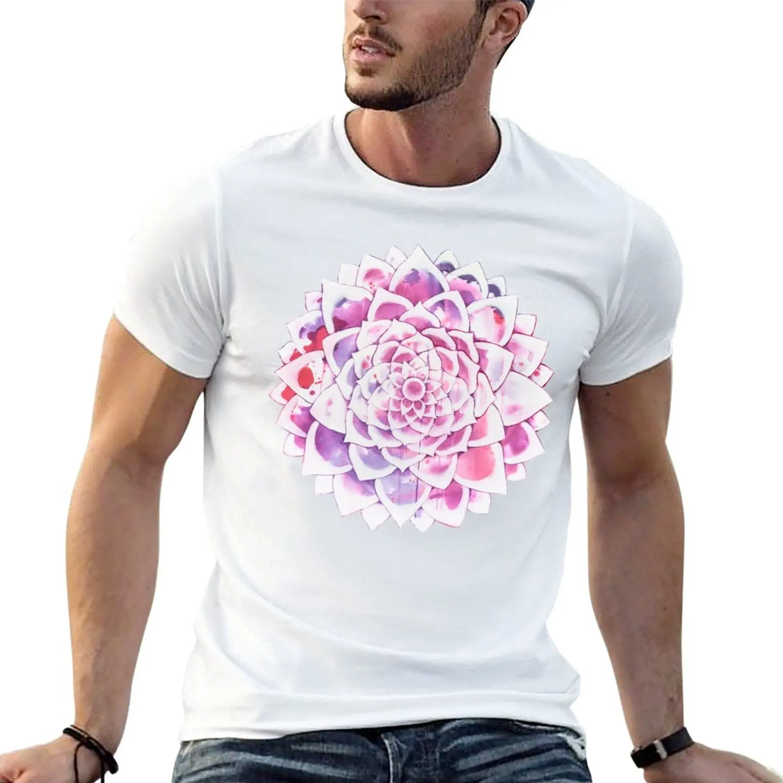 

Flowering Mandala T-Shirt summer top oversizeds heavyweights sweat shirt fitted t shirts for men