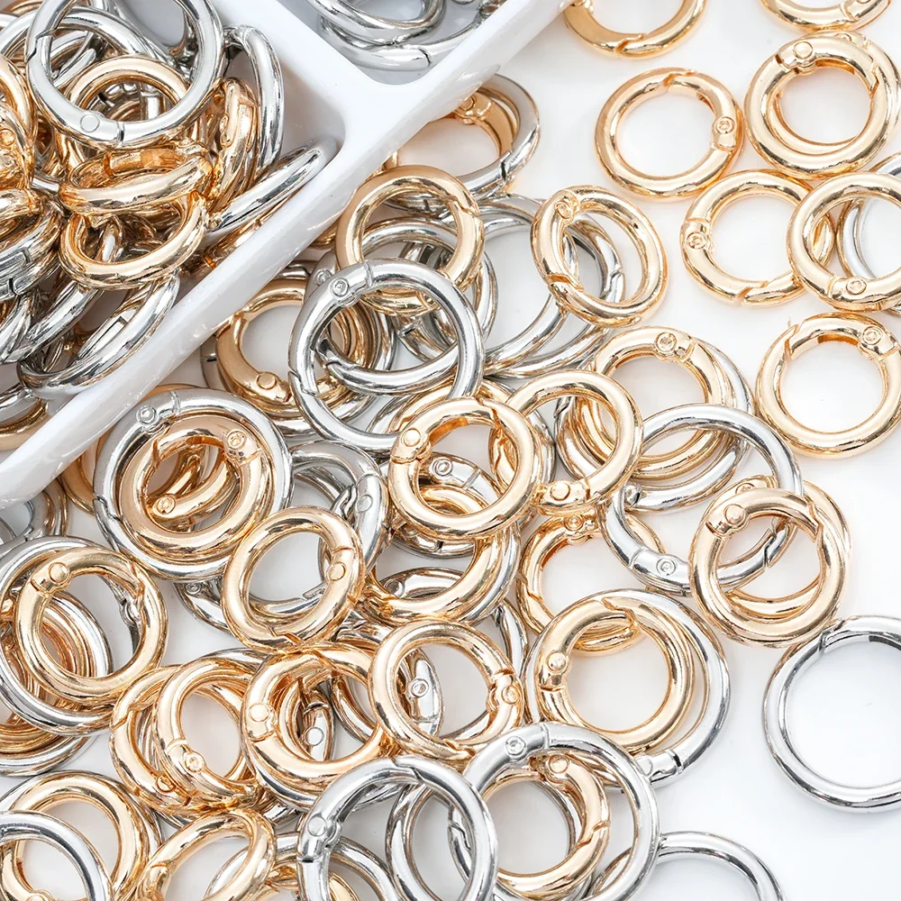 Metal Spring Ring Clasps 5pcs Openable Carabiner Keychain Connector
