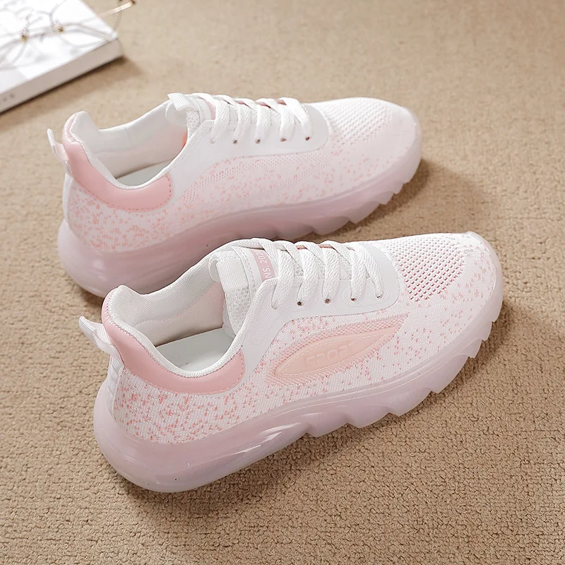 

New Running Shoes Ladies Breathable Sneakers Summer Light Mesh Air Cushion Women's Sports Shoes Outdoor Lace Up Training Shoes