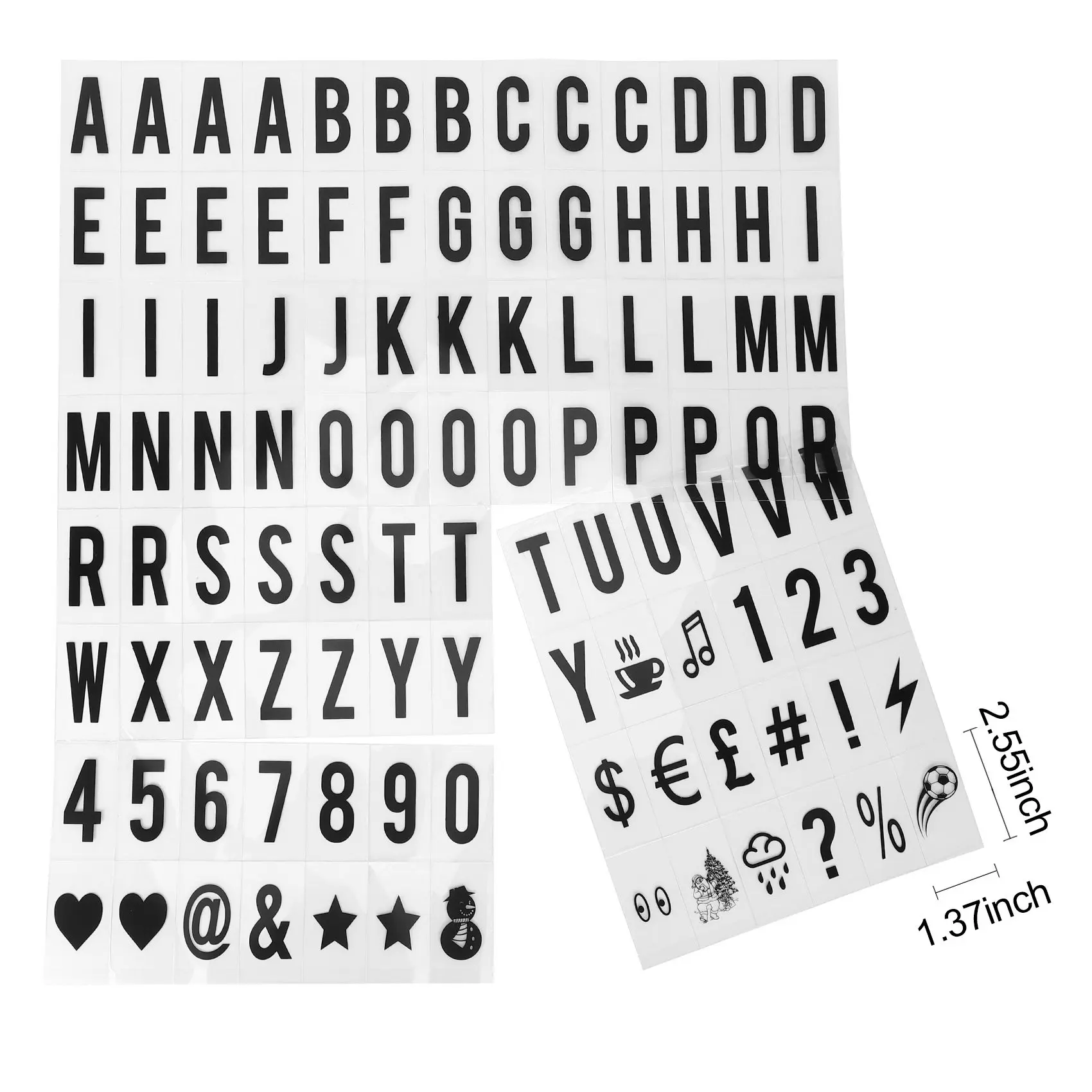 Lightbox Replacement Letters 104pcs Cinematic Lightbox Replacement Letters & Numbers Signs black for A4 Light Up Letter Box Sign Message Board 65.4x35mm(LED