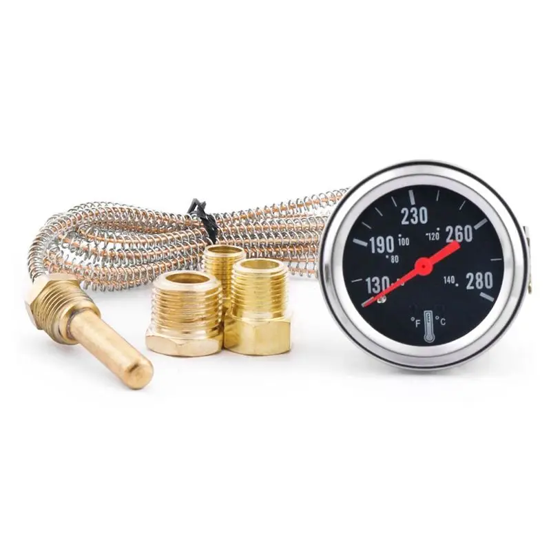 A95E-2 52MM 기계식 12V 수온계 수온 게이지 자동차 계기판 센서 포함 기..