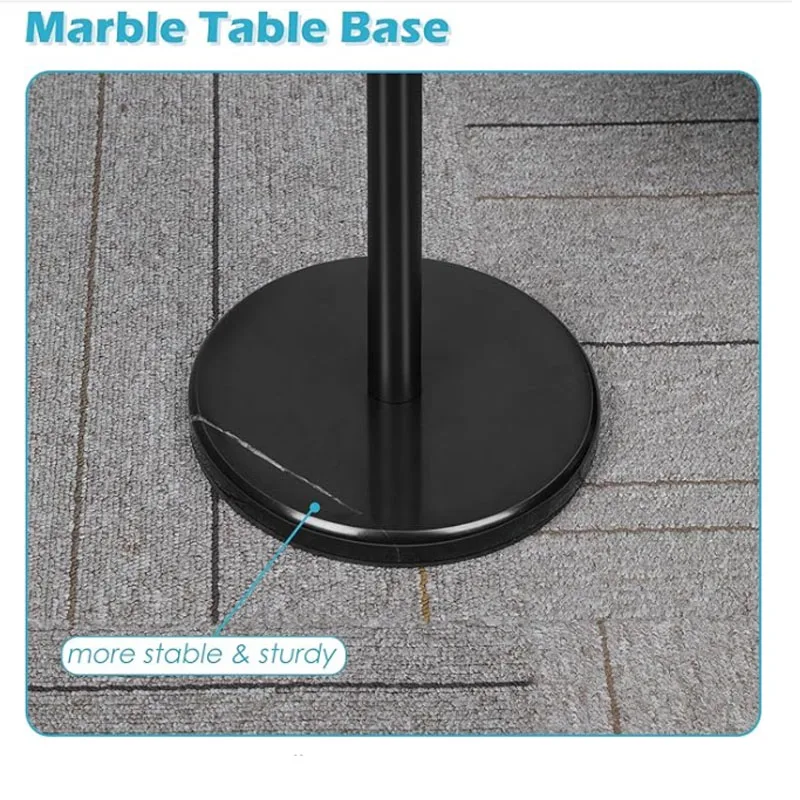 Black Drink Tables for Small Spaces Pedestal Side Table with Marble Base Small Round Side Table Black Coffee for Sofa