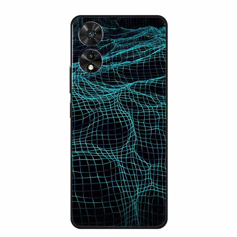Black Geometric Silicone TPU Phone Case - Soft Back Cover Shield