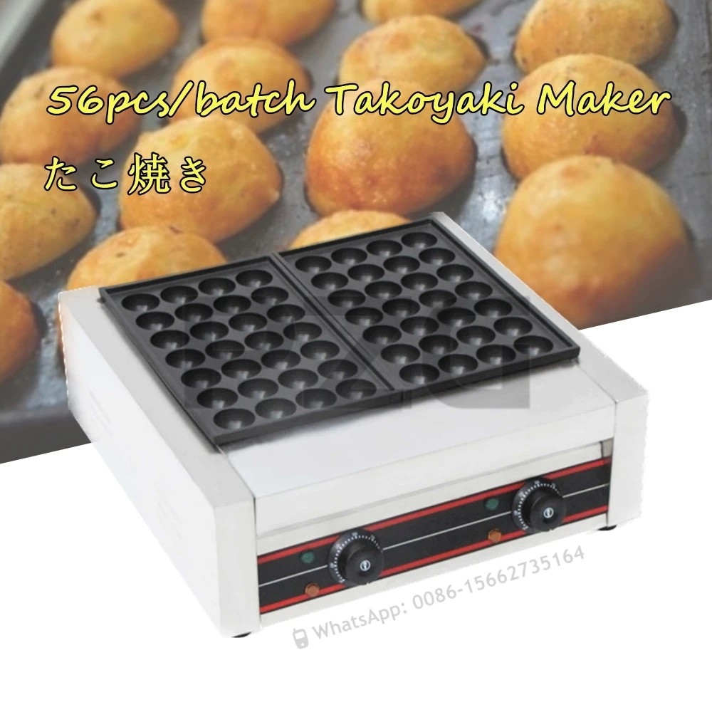 Elettrico 56 Fori Mini Waffle Ball Maker Bubble Takoyaki Octopus Balls Grill Pan Antiaderente Fish Ball Shaped Waffle Baker Quaglie