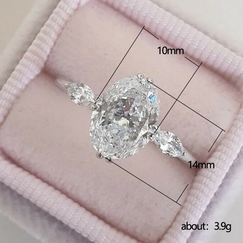 Luxury Oval Pink Silver Color Rings For Women Wedding Engagement Finger Jewelry Unique Personalized Gift R4588 silver ring wedding rings silver rings