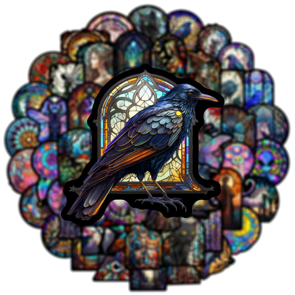 10/30/50PCS Colorful Glass Style Cartoon Graffiti Sticker Goth Aesthetic Decal DIY Skateboard Laptop Motorcycle Cool Sticker Toy