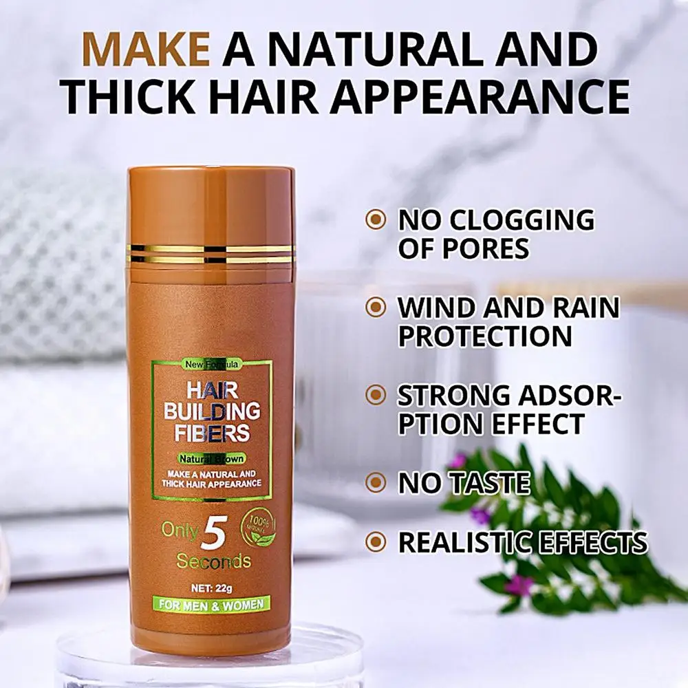 Description Picture 4 of itembrown Hair Fibers Regrowth Powders Keratin Applicator Hair Building Fibers Spray Pump Hair Growth Products Beauty Health 22g
