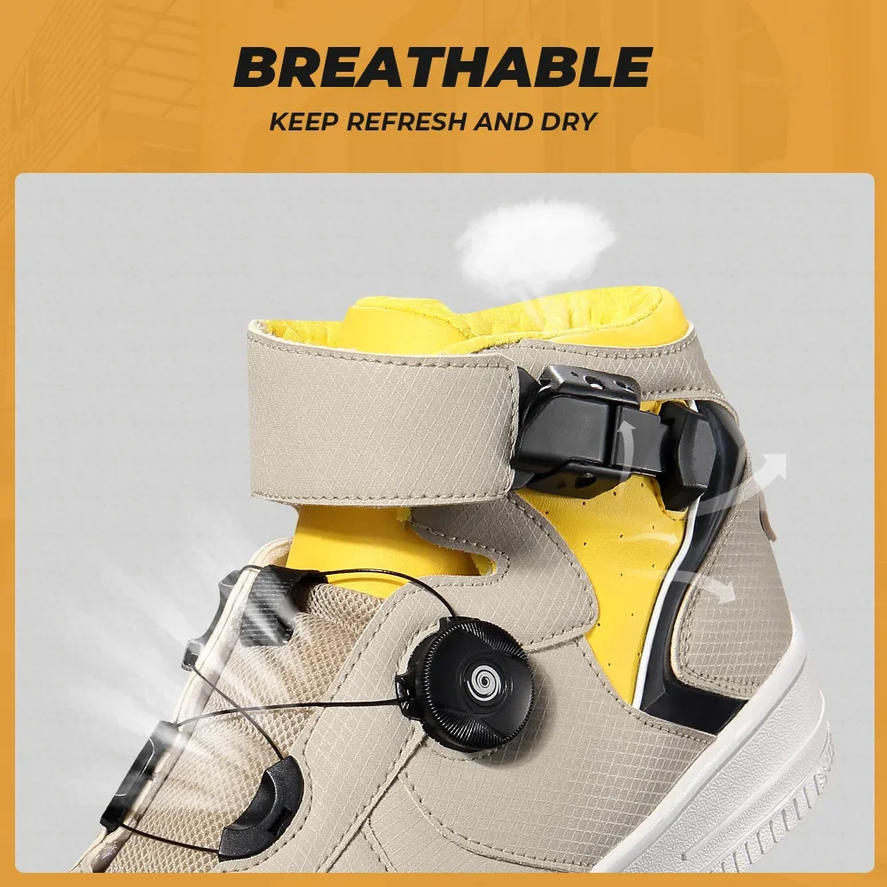 Motorcycle Men Boots Motocross Riding Boots Sneakers Shoes Portable Strapping System Casual Spiral Shoes Waterproof Summer