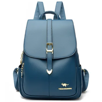 여성용 캐주얼 가죽 백팩, 디자이너 숄더백, 2022 백팩, 십대 소녀용 학교 가방, Sac Mochila Feminina