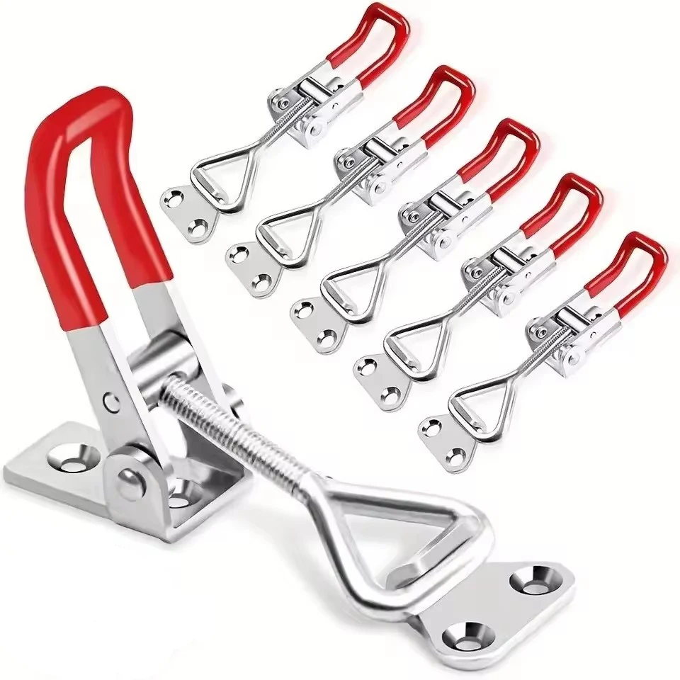 2Pcs Adjustable Toggle Clamp Latch Without Screw Heavy Duty Toggle Latches Clamp for Smoker Lid Jig Tool Box Cas