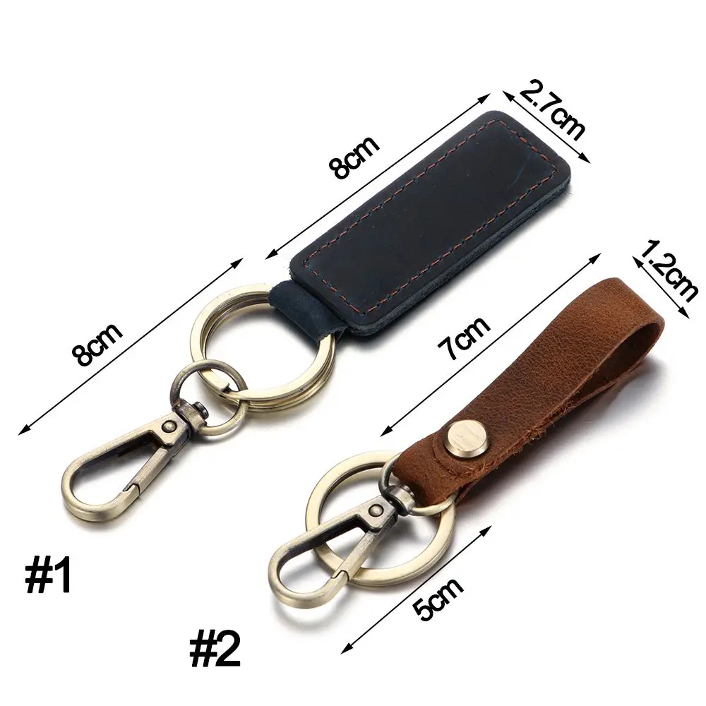 New Fashion Leather Belt Keychain Key Ring Retro Handmade Gift Keychain Car Key Ring