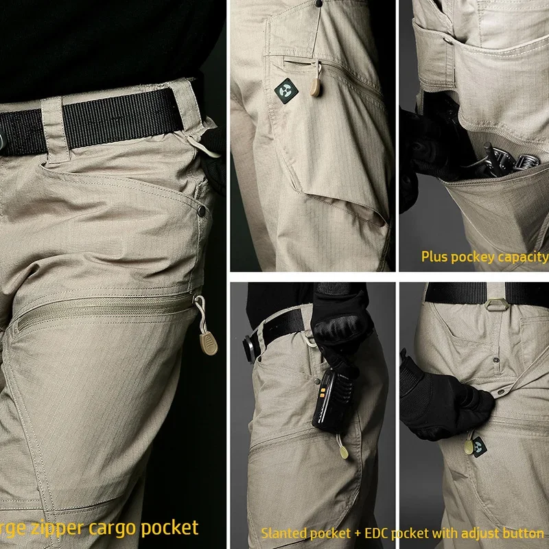 Men Stretch Hiking Pants Water Resistant Cargo Pants