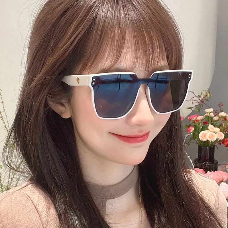 

2022 Black Square Oversized Sunglasses Women Big Frame Colorful Sun Glasses Female Mirror Oculos Unisex Gradient Hip Hop Shades