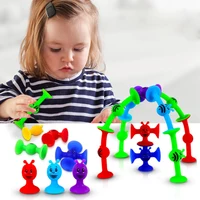 1/19pcs Suction Cup Building Toy Soft Cartoon Bees Blocks Sucker Toy Parent-child Interactive Game Gift Kids Learning Toys 2