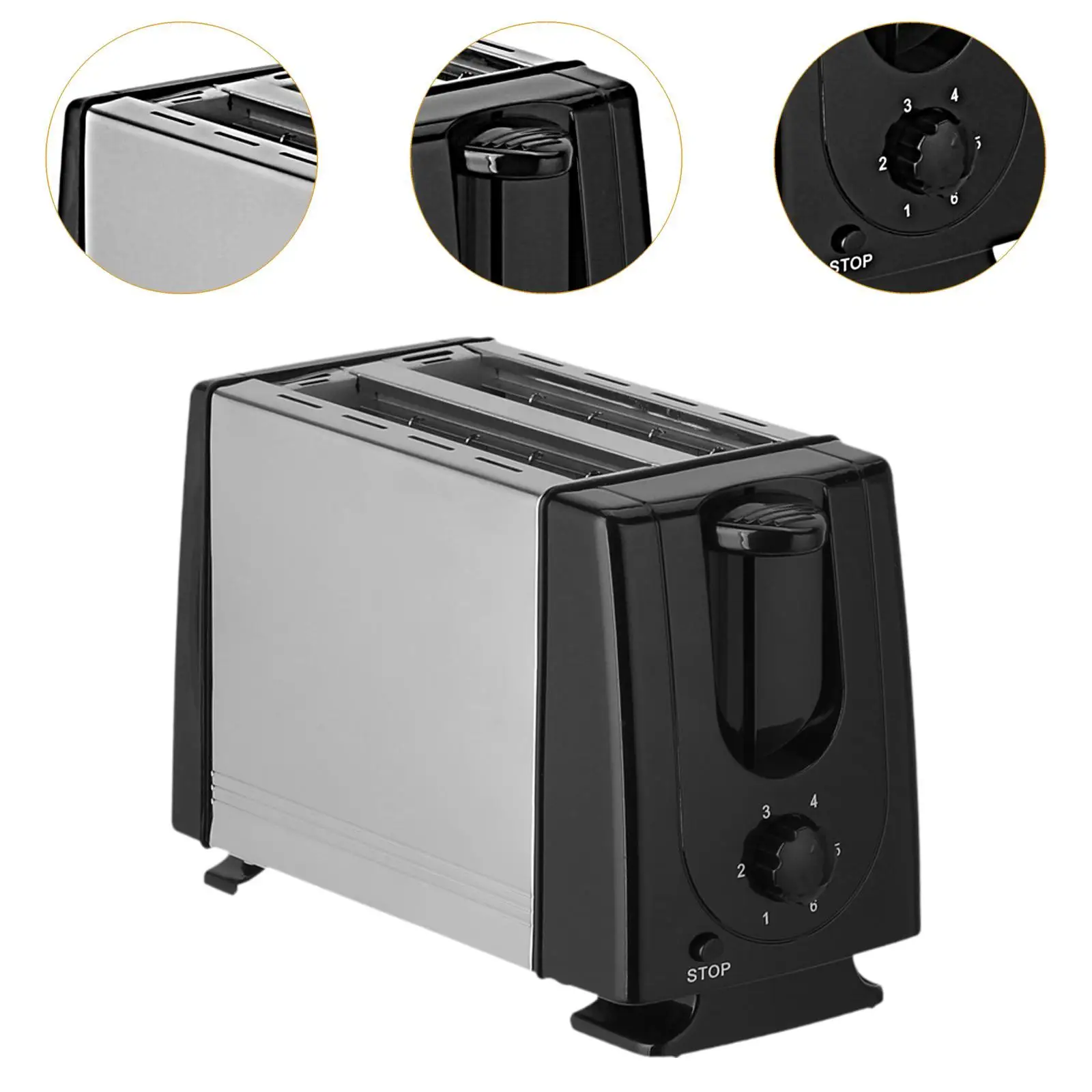 Counter Toaster EU Plug 2 Slice Waffle Machine for Bagels Puff Pastry Snacks 5