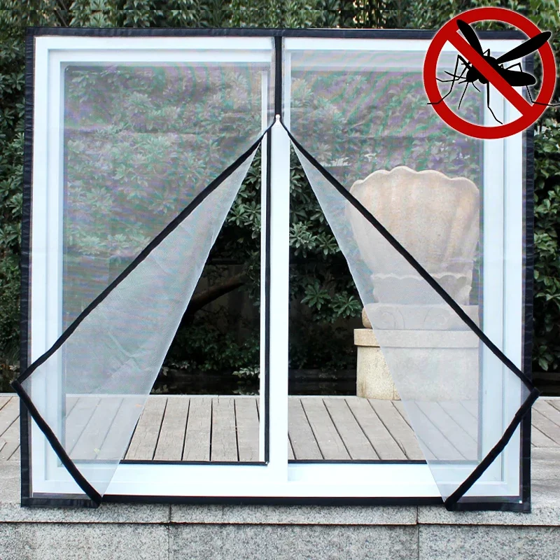 Self-adhesive zipper mosquito net anti-mosquito window screen customized for windows