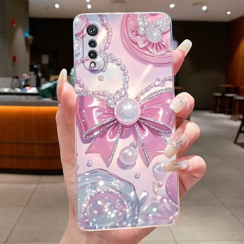 Elegant Butterfly Bow Transparent Soft TPU Phone Case - Protective Thin Silicone Cover