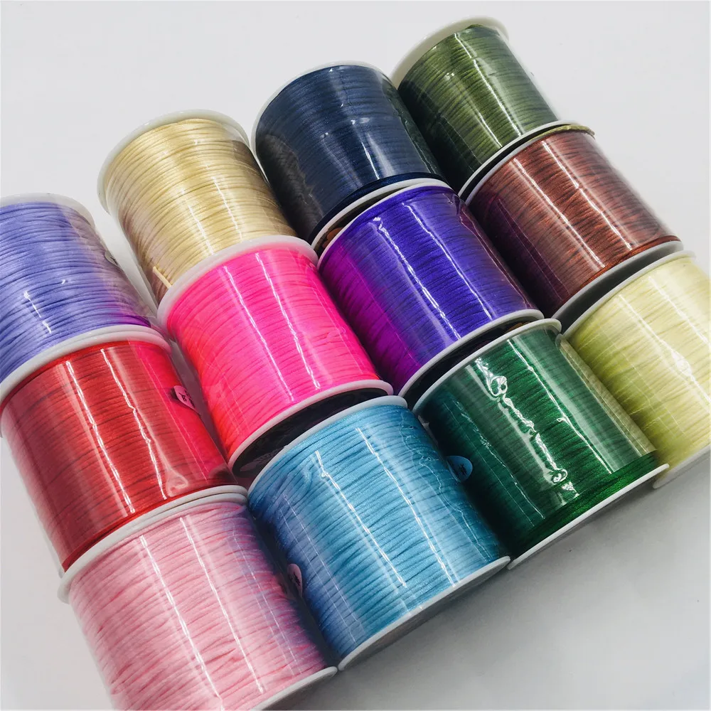 Rope 50meters/roll Satin Rattail Polyester Nylon Cords String Chinese Knot Cord DIY Bracelet Jewelry Making Supplies nylon cord,nylon rope,satin cord,polyester rope